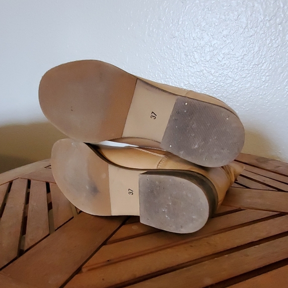 Leather ankle boots beige / Tan Brown - Picture 4 of 5